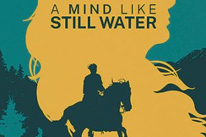 Cover image to the film, A Mind Like Still Water, with a person riding a horse and the silhouette of a woman with long hair.