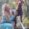 Charlie and Scout woman and dog on trail