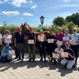 Group photo of students after a Masterson Method equine bodywork course.
