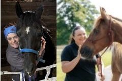 2 women with their horses for a demo ad.